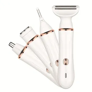 4-in-1 Electric Lady Shaver Kit | Rechargeable & Portable Grooming Solution