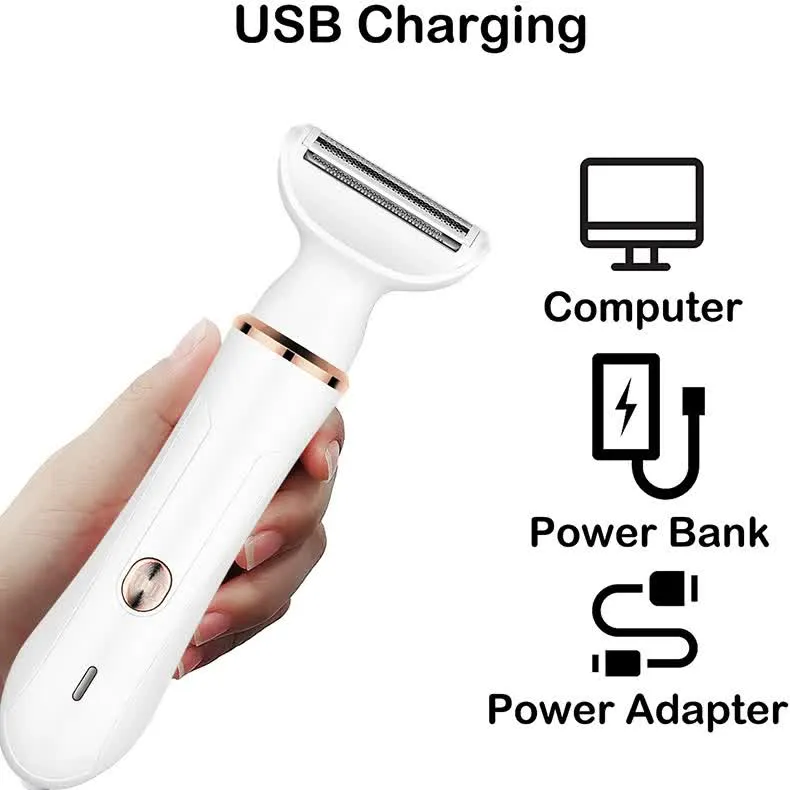 4-in-1 Electric Lady Shaver Kit | Rechargeable & Portable Grooming Solution