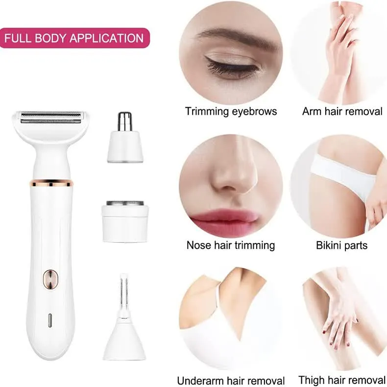 4-in-1 Electric Lady Shaver Kit | Rechargeable & Portable Grooming Solution