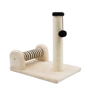 (40cm) Cat scratching post sisal scratching post with play ball - black / beige