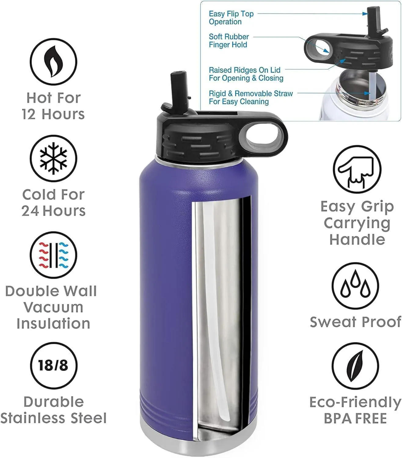 40oz Maroon Water Bottles