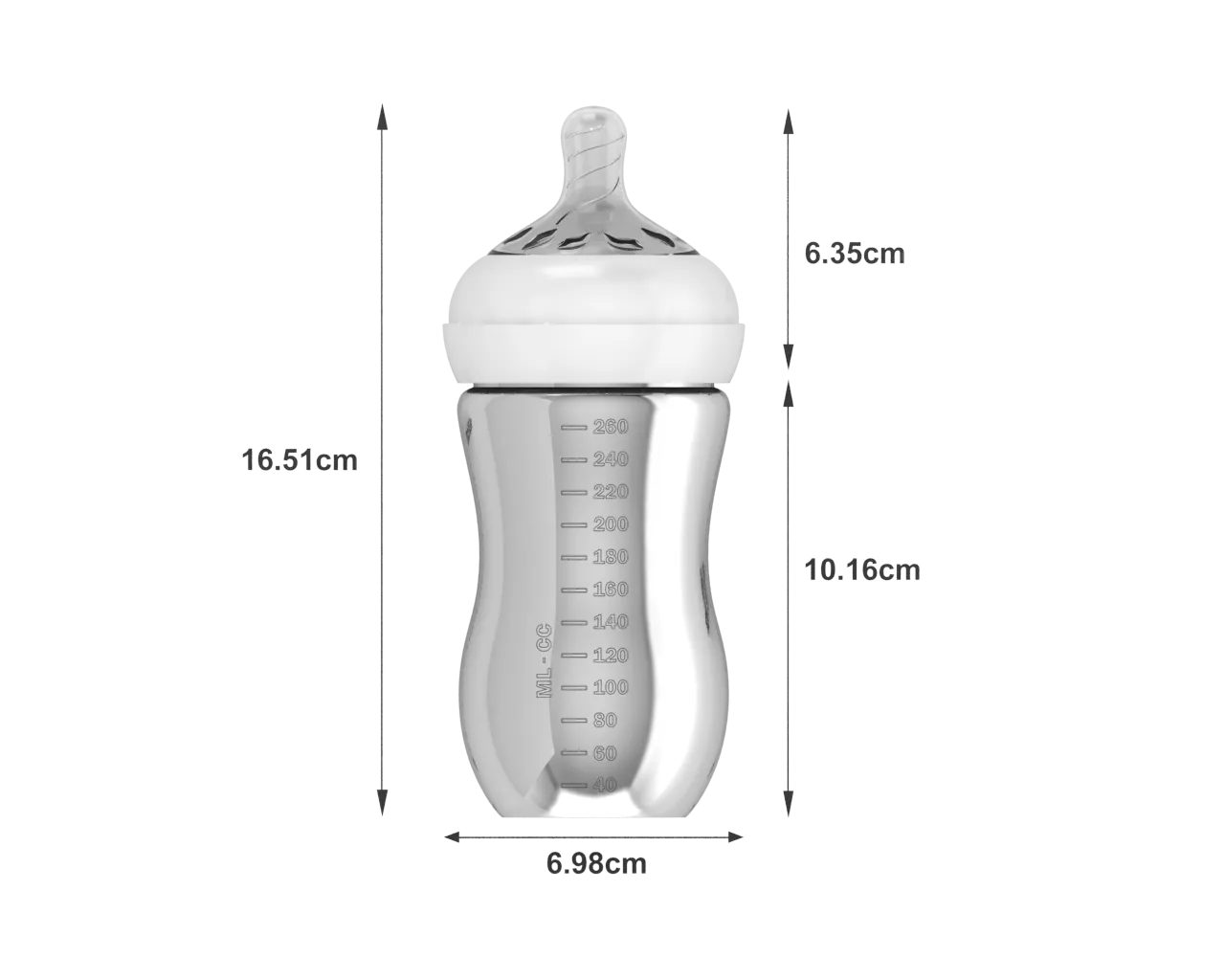 999 Pure Silver Baby Feeding Bottle