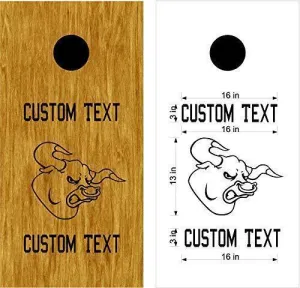 Bulls Mascot Sports Team Cornhole Board Decals Stickers Both Boards