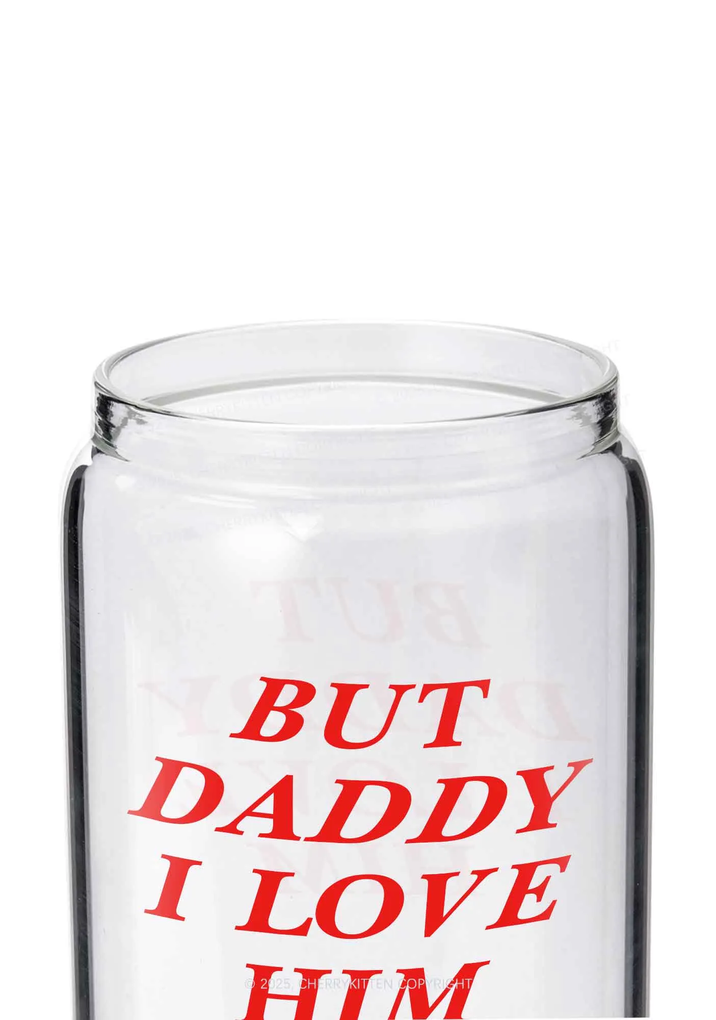 But Daddy I Love Him Pride Y2K Printed Glass Cup Cherrykitten