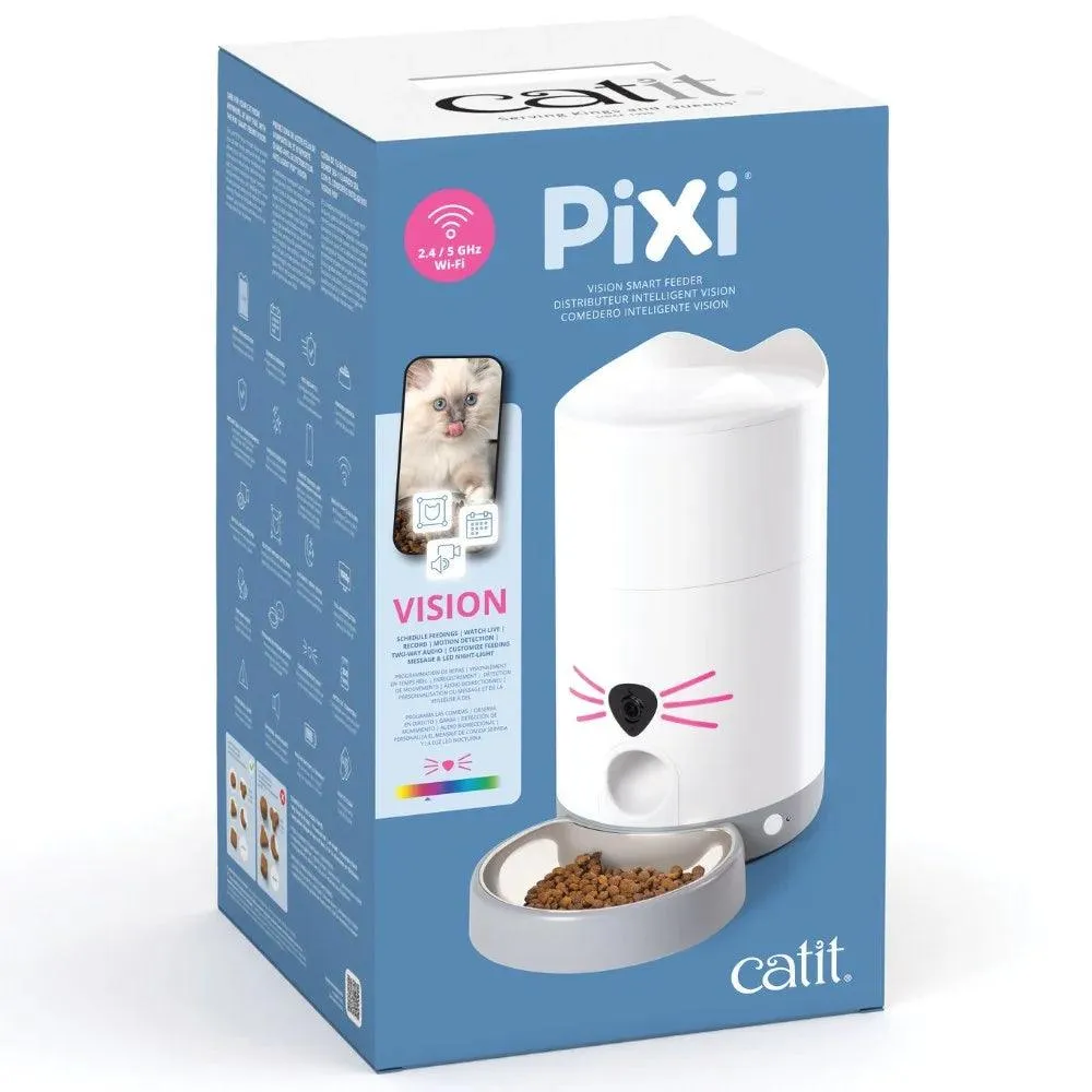 Catit Pixi cat automatic feeder version 2.0 with visual camera, intelligent timing and quantitative remote pet feeding machine, large capacity 1.2kg