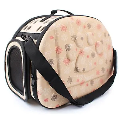 champagne Outdoor Portable Pet Breathable Shoulder Bag, Folding Travel cat Backpack AZ16641