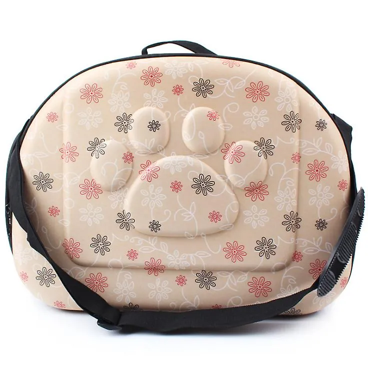 champagne Outdoor Portable Pet Breathable Shoulder Bag, Folding Travel cat Backpack AZ16641
