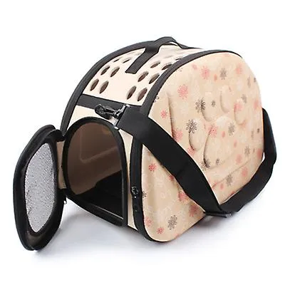 champagne Outdoor Portable Pet Breathable Shoulder Bag, Folding Travel cat Backpack AZ16641
