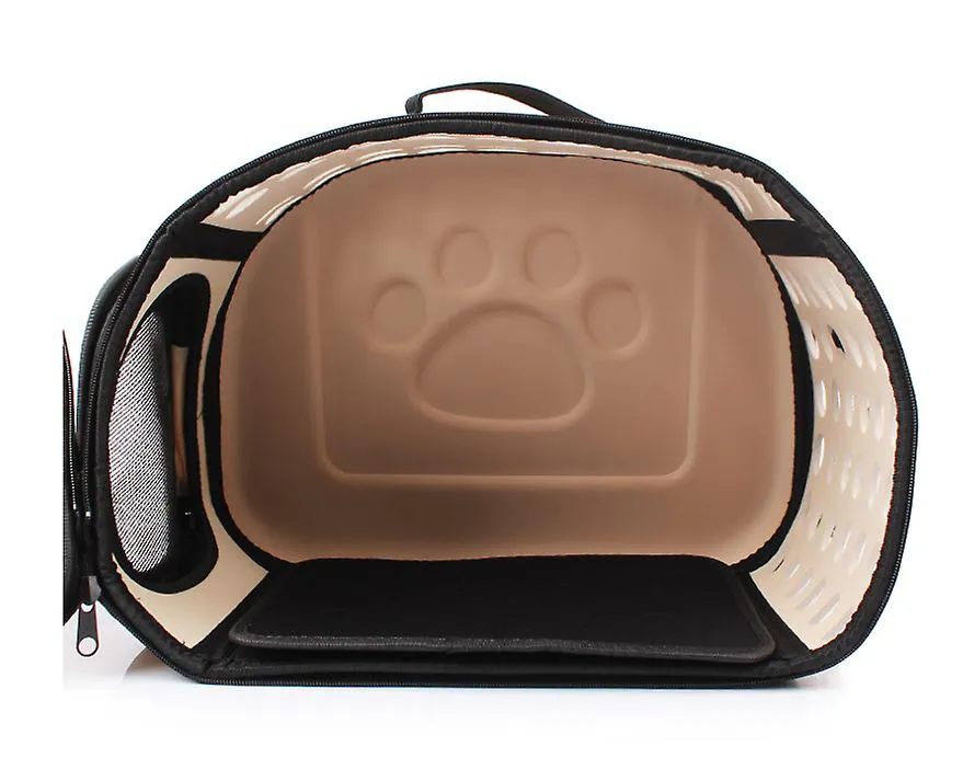 champagne Outdoor Portable Pet Breathable Shoulder Bag, Folding Travel cat Backpack AZ16641