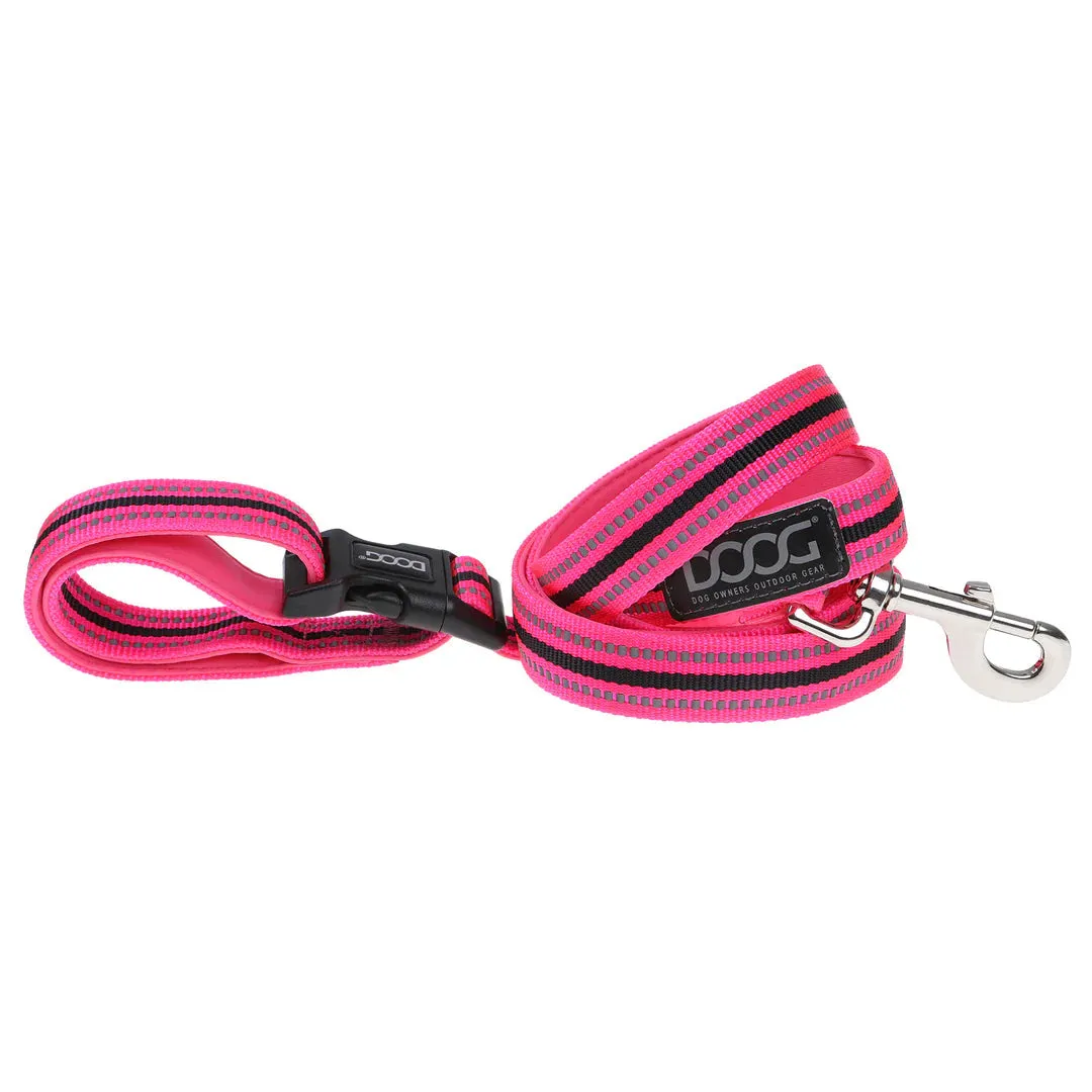 DOOG Neoprene Clip It Lady Neon Pink Adjustable Dog Lead Extra Large