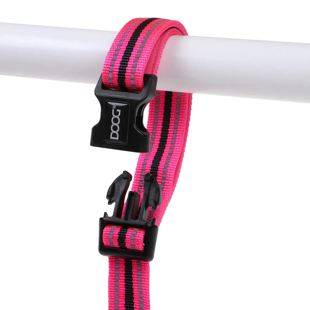 DOOG Neoprene Clip It Lady Neon Pink Adjustable Dog Lead Extra Large