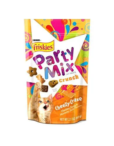 Friskies Party Mix Cheezy Craze Crunch Cat Treats 60g