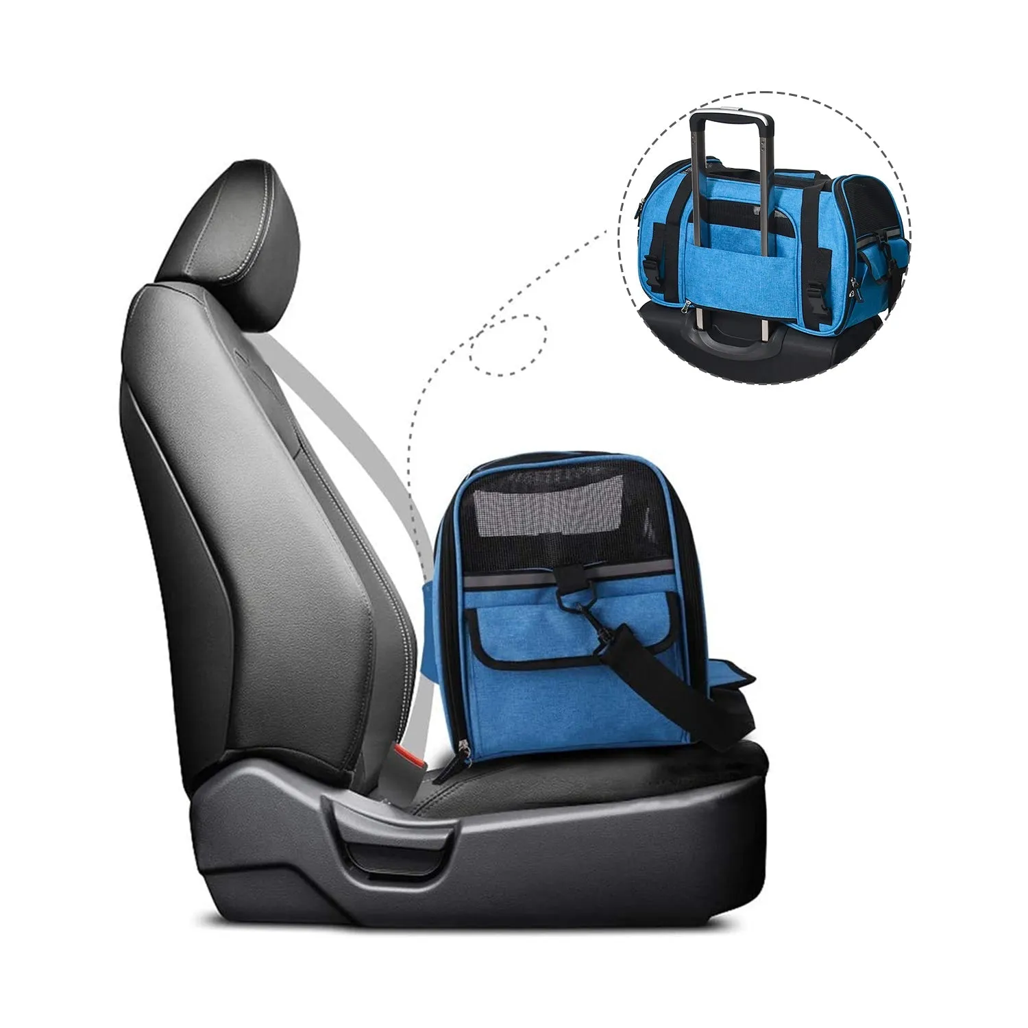 GOOPAWS Soft Sided Small Pet Carrier Ideal for Travel, Turquoise, 17"