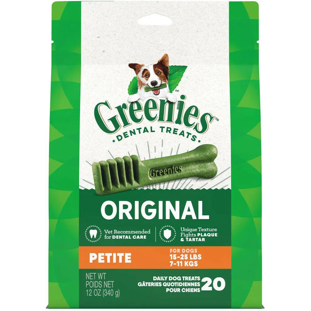 Greenies Original Dental Chews for Dogs, Treat-Pak, Petite