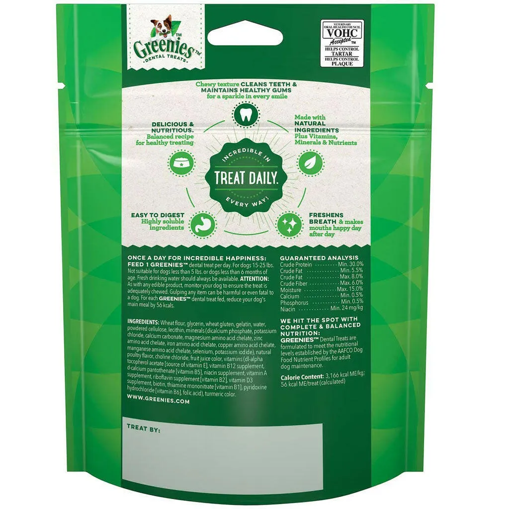 Greenies Original Dental Chews for Dogs, Treat-Pak, Petite