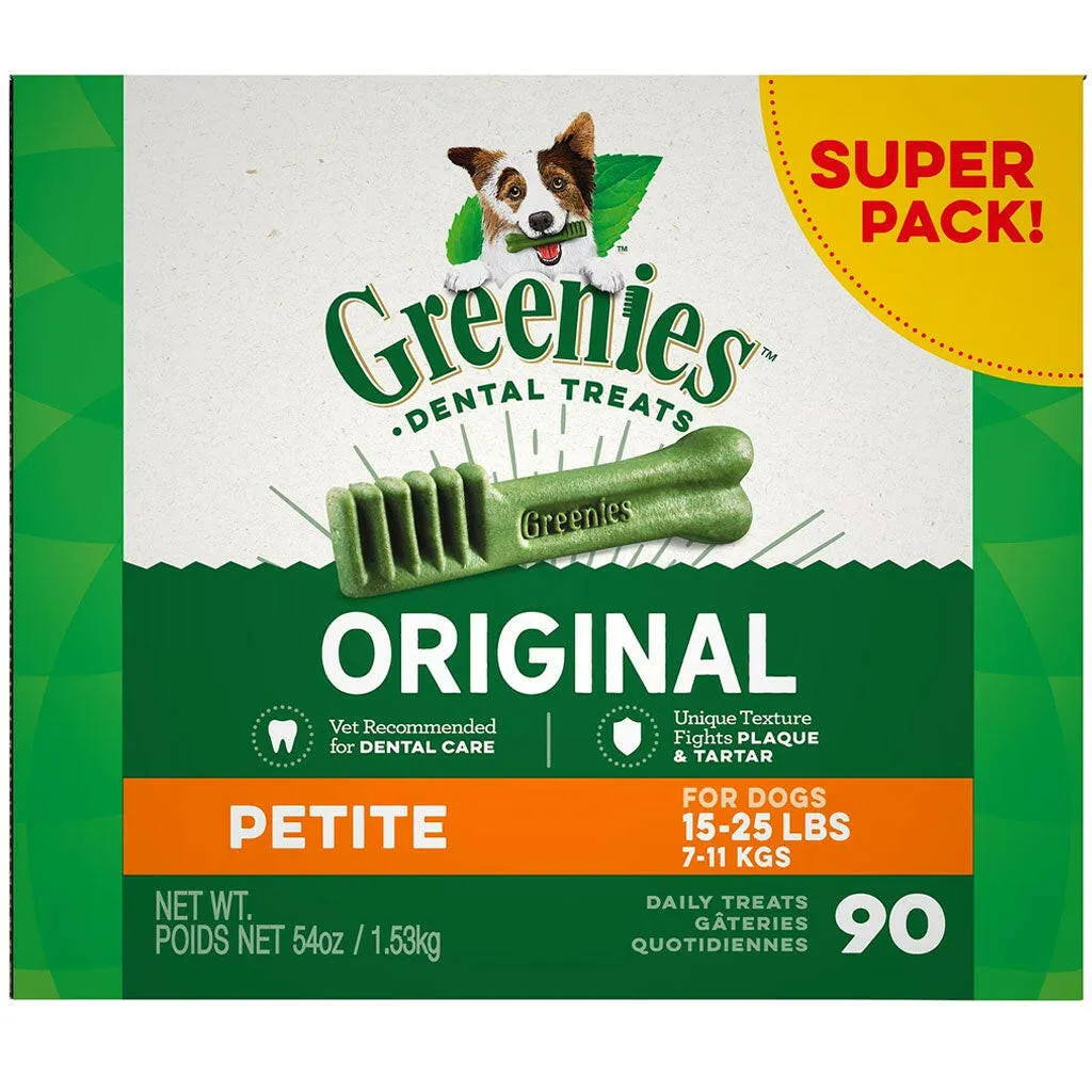Greenies Original Dental Chews for Dogs, Treat-Pak, Petite