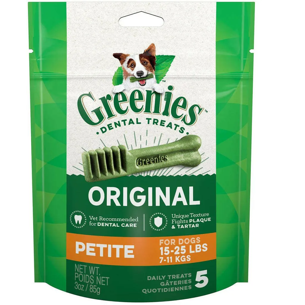 Greenies Original Dental Chews for Dogs, Treat-Pak, Petite