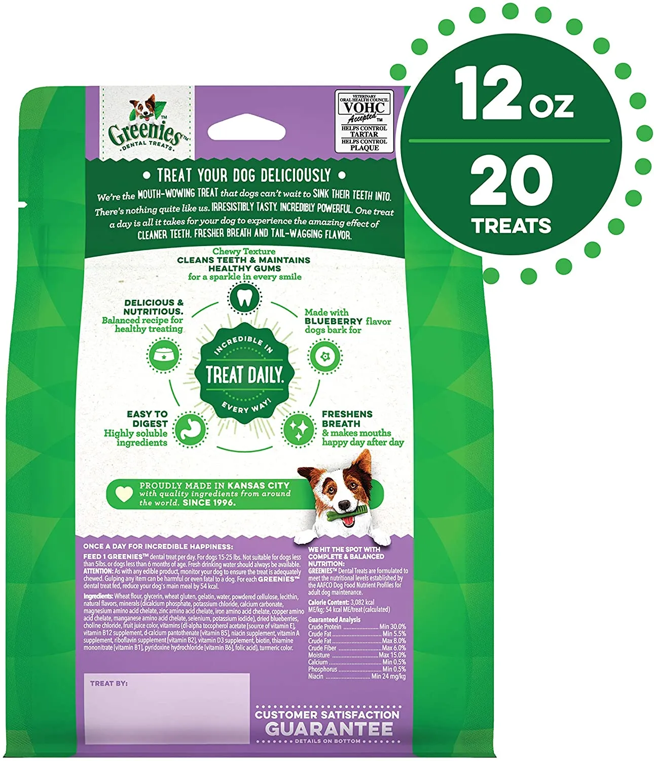 Greenies Petite Blueberry Treat Pack Dental Dog Treats - 12 oz