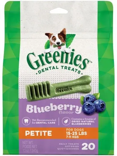 Greenies Petite Blueberry Treat Pack Dental Dog Treats - 12 oz