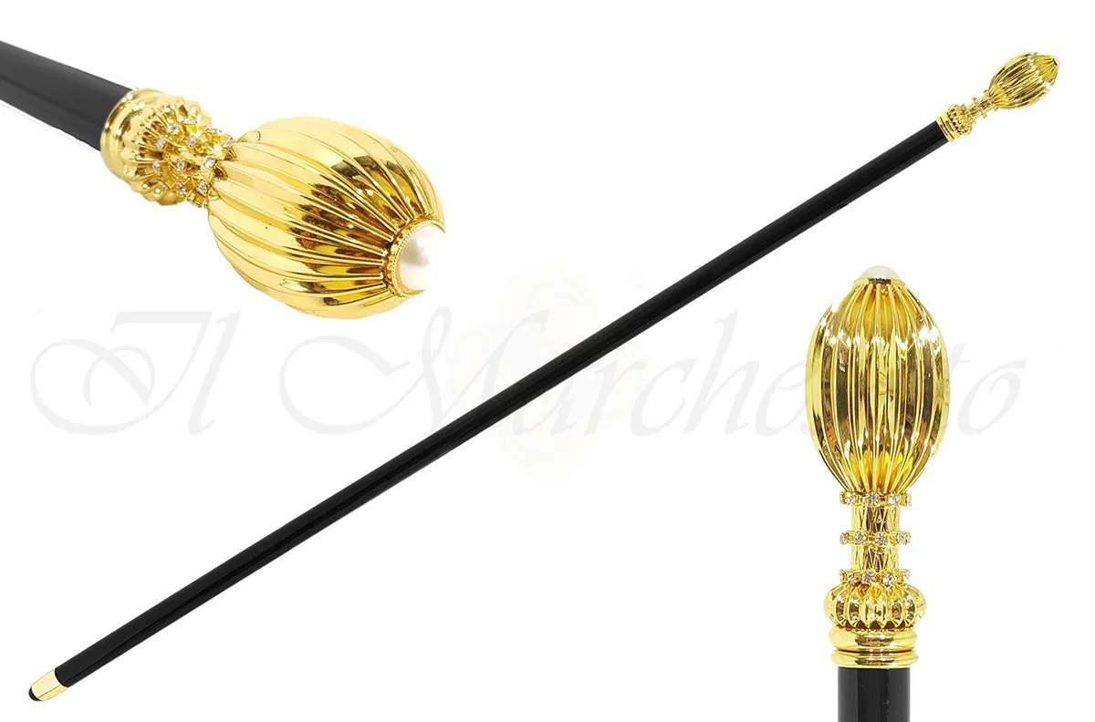 Handmade Walking stick - Crystals and brass