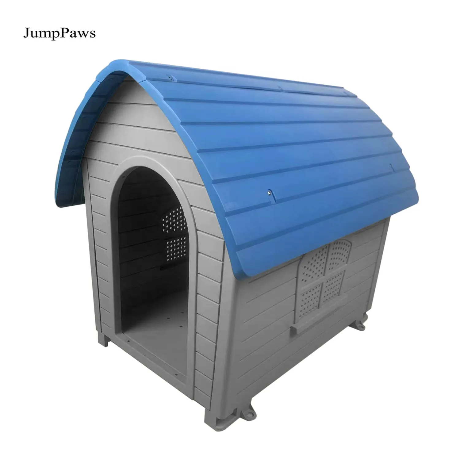 JumpPaws Nesting Boxes for Household Pets, Plastic Dog House for Small Medium Dogs, Grey, 30"D x 24"W x 26"H