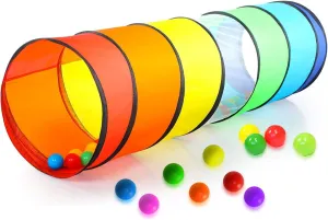 Kids Play Tunnel Set for Toddlers Double Tunnels for Indoor and Outdoor Fun | Pop-Up Crawl Tunnels for Babies, Toddlers, and Pets | Easy to Set Up, Store, and Transport | Durable and Breathable