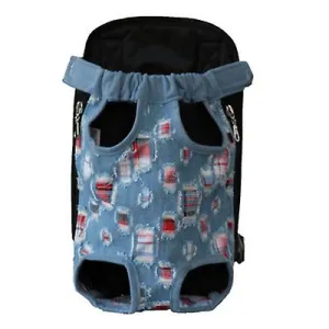 M 30*20cm cowboy blue Outdoor portable pet bag, breathable Mesh backpack for cats and dogs AZ19604