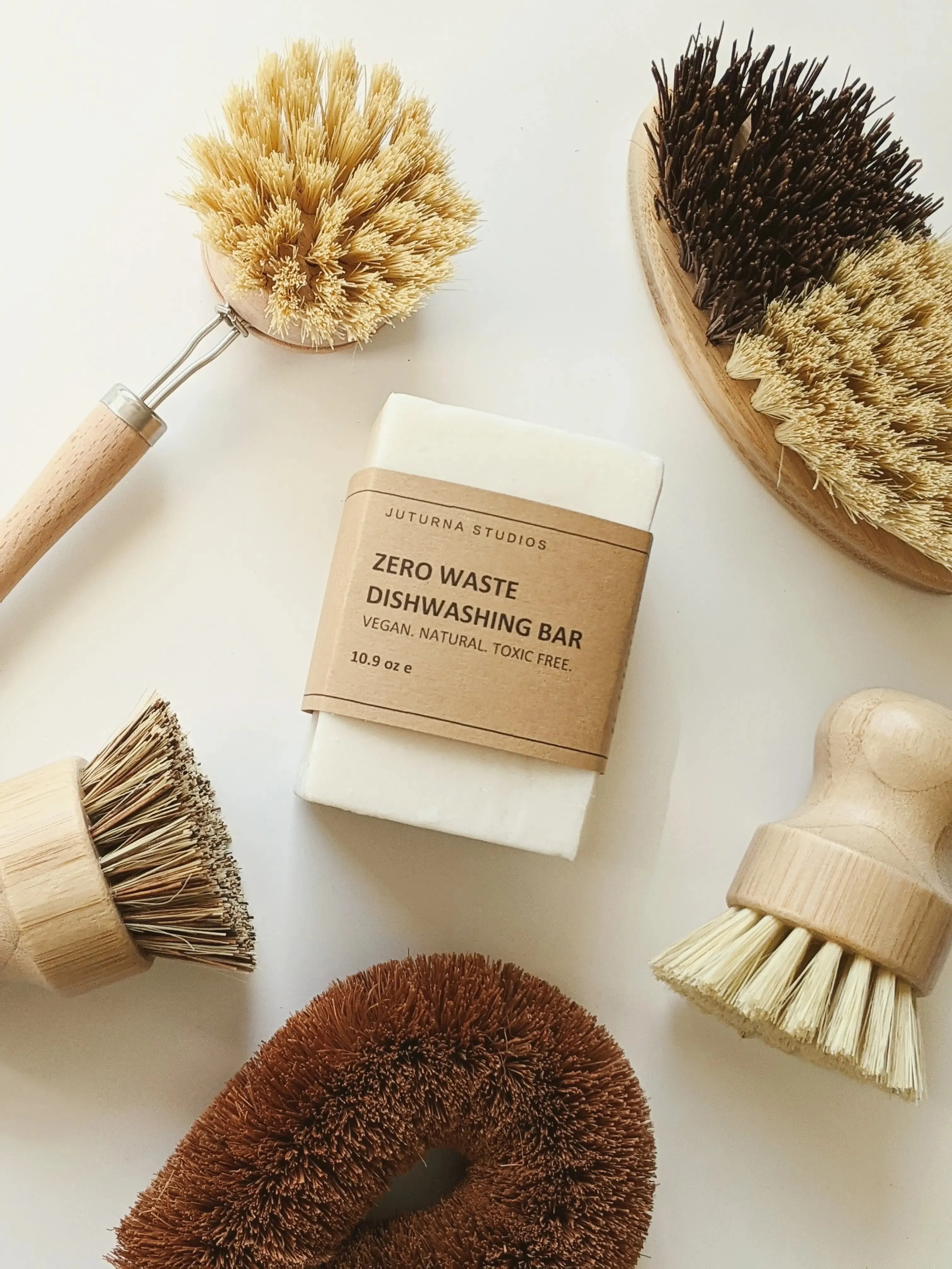 Natural Duo Bristle Bamboo Cleaning Brush