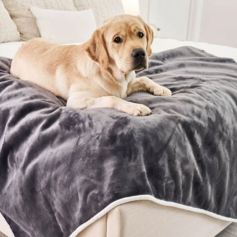 Paw Brands, PupProtector™ Waterproof Throw Blanket, Grey Velvet