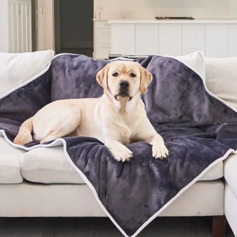 Paw Brands, PupProtector™ Waterproof Throw Blanket, Grey Velvet