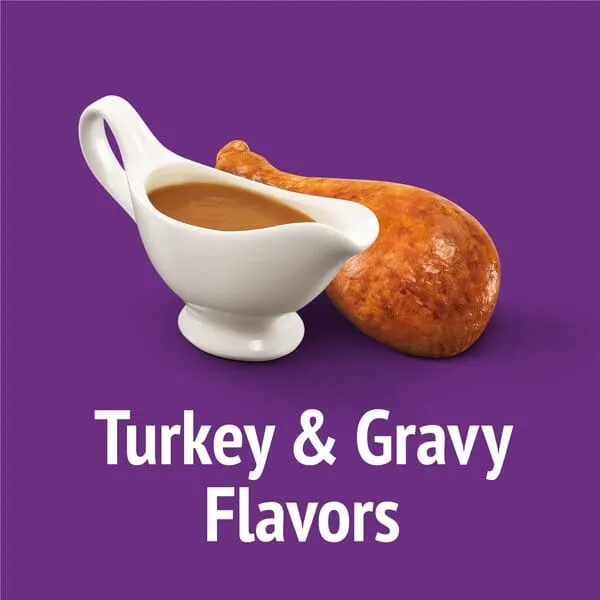 Purina Friskies Party Mix Gravy-licious Crunch Turkey and Gravy Crunchy Cat Treats - 6 Oz - Case of 6