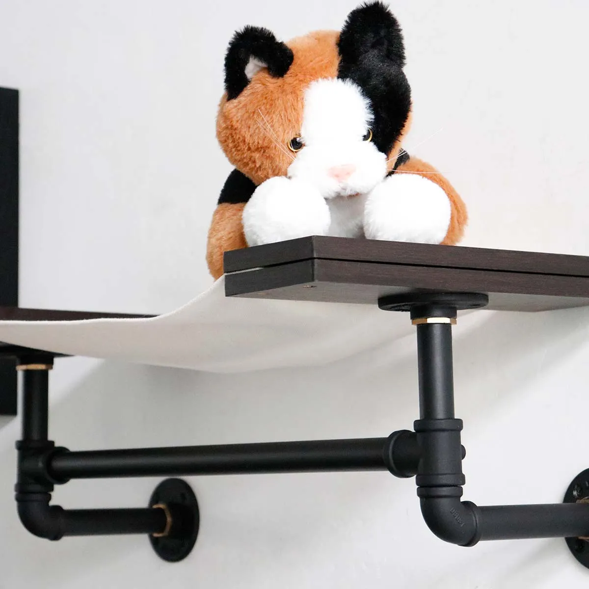 Smoky Rubber Wood Cat Shelves | Premium Wall-Mounted Cat Furniture Set
