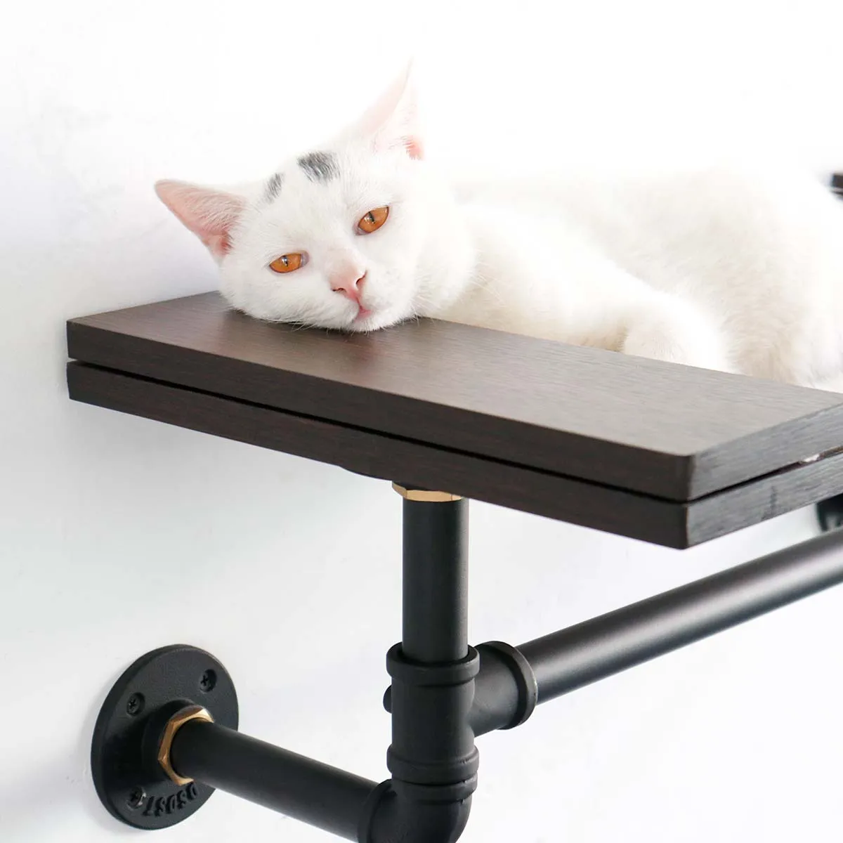 Smoky Rubber Wood Cat Shelves | Premium Wall-Mounted Cat Furniture Set