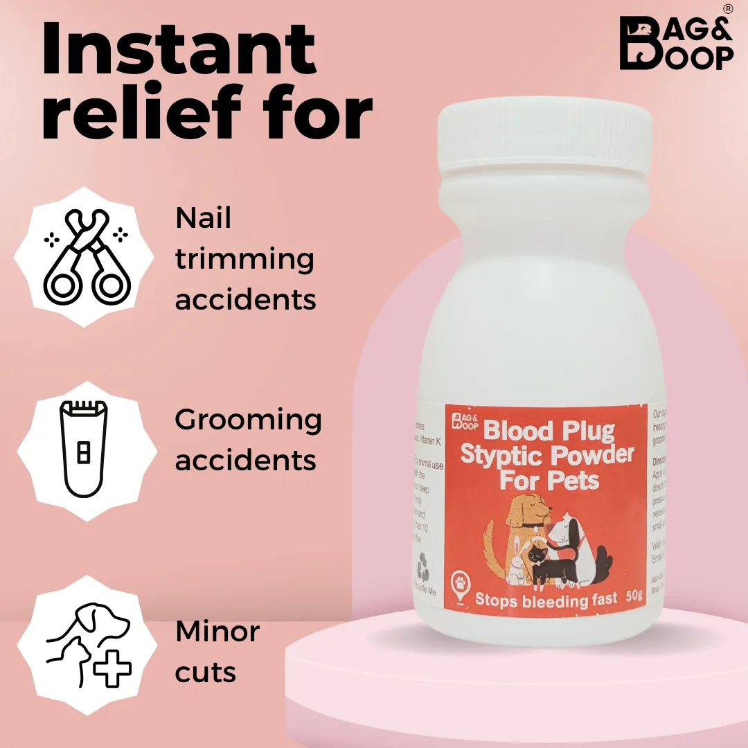 Styptic Powder - Stops Bleeding Fast | Nail trimming & Grooming accidents - 50g