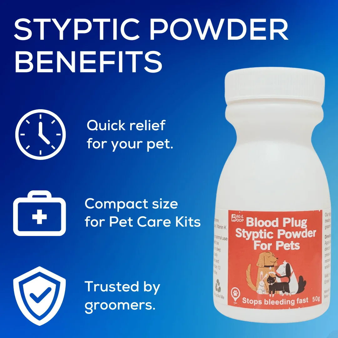 Styptic Powder - Stops Bleeding Fast | Nail trimming & Grooming accidents - 50g