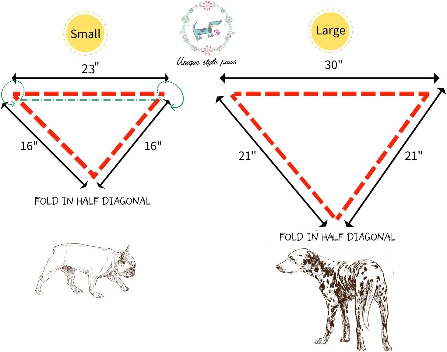 Unique style paws Dog Bandana, Christmas Plaid 1PC Washable Square Dog Scarfs for Small Medium Large Dogs Adjustable Dogs Bib Scarfs for Girl or Boy Dogs
