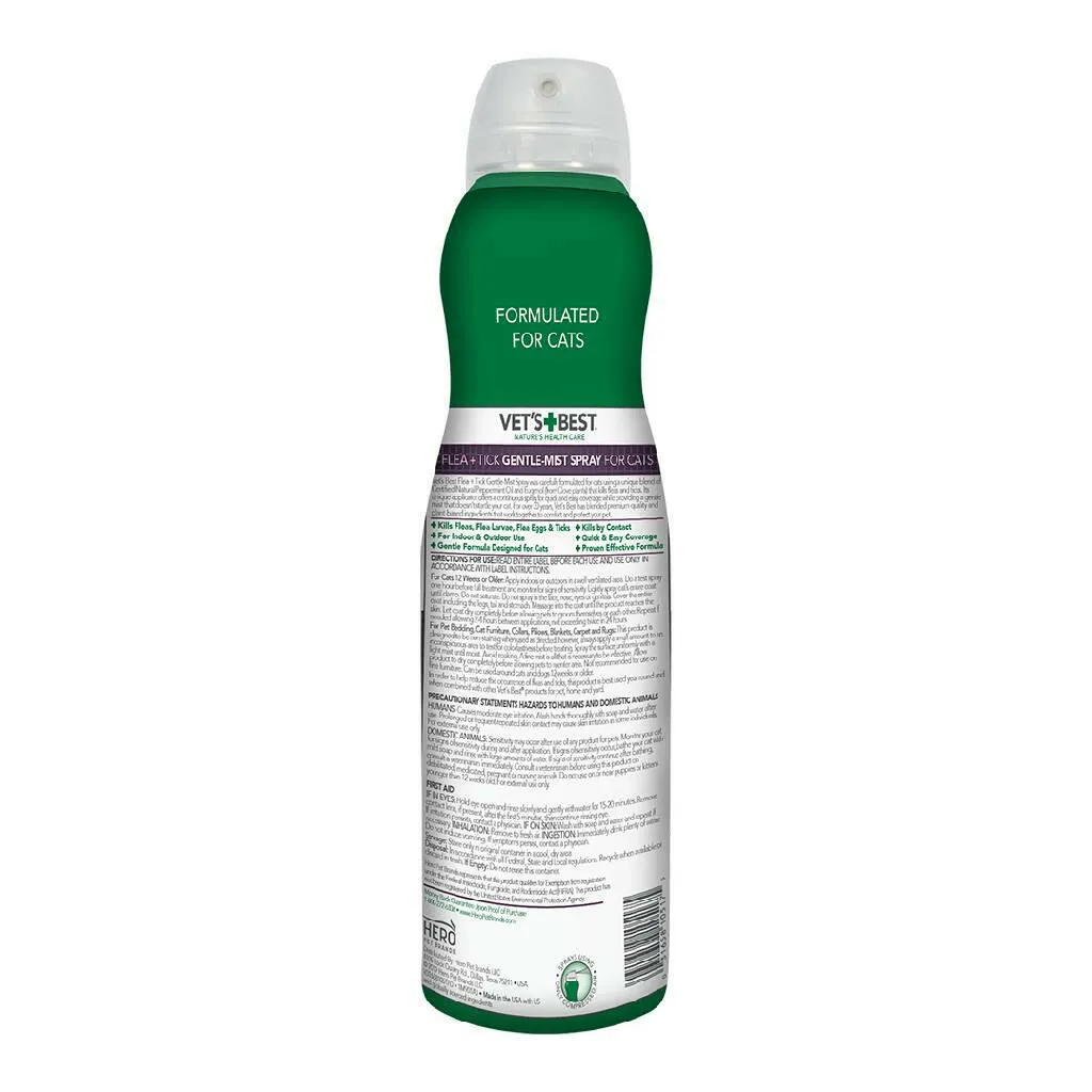 Vet's Best Flea   Tick Gentle Mist Spray for Cats (6.3 oz)