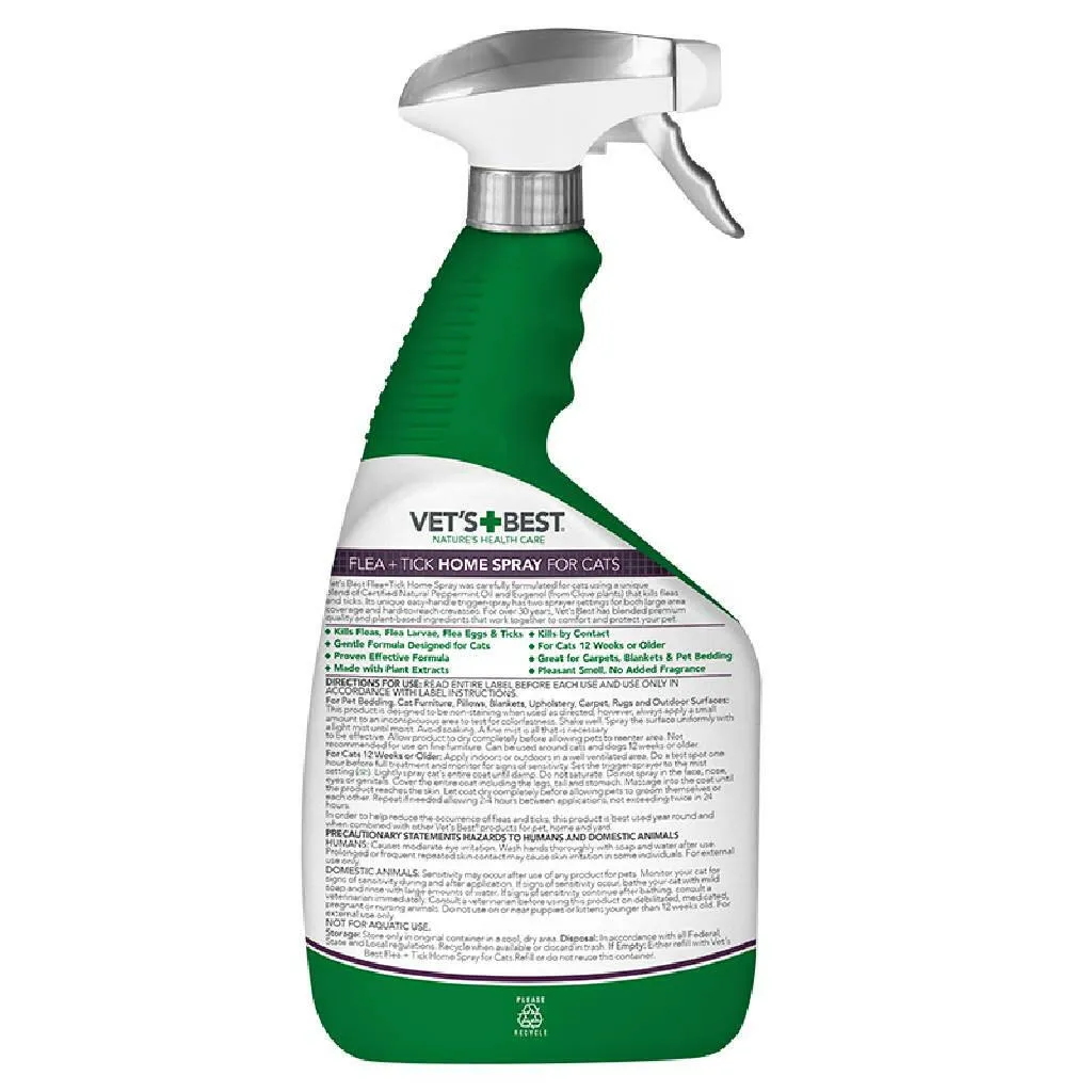 Vet's Best Flea   Tick Home Spray for Cats (32 oz)