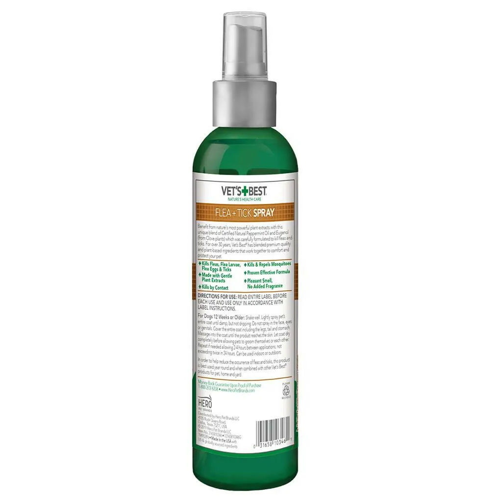 Vet's Best Natural Flea   Tick Spray For Dogs (8 oz)