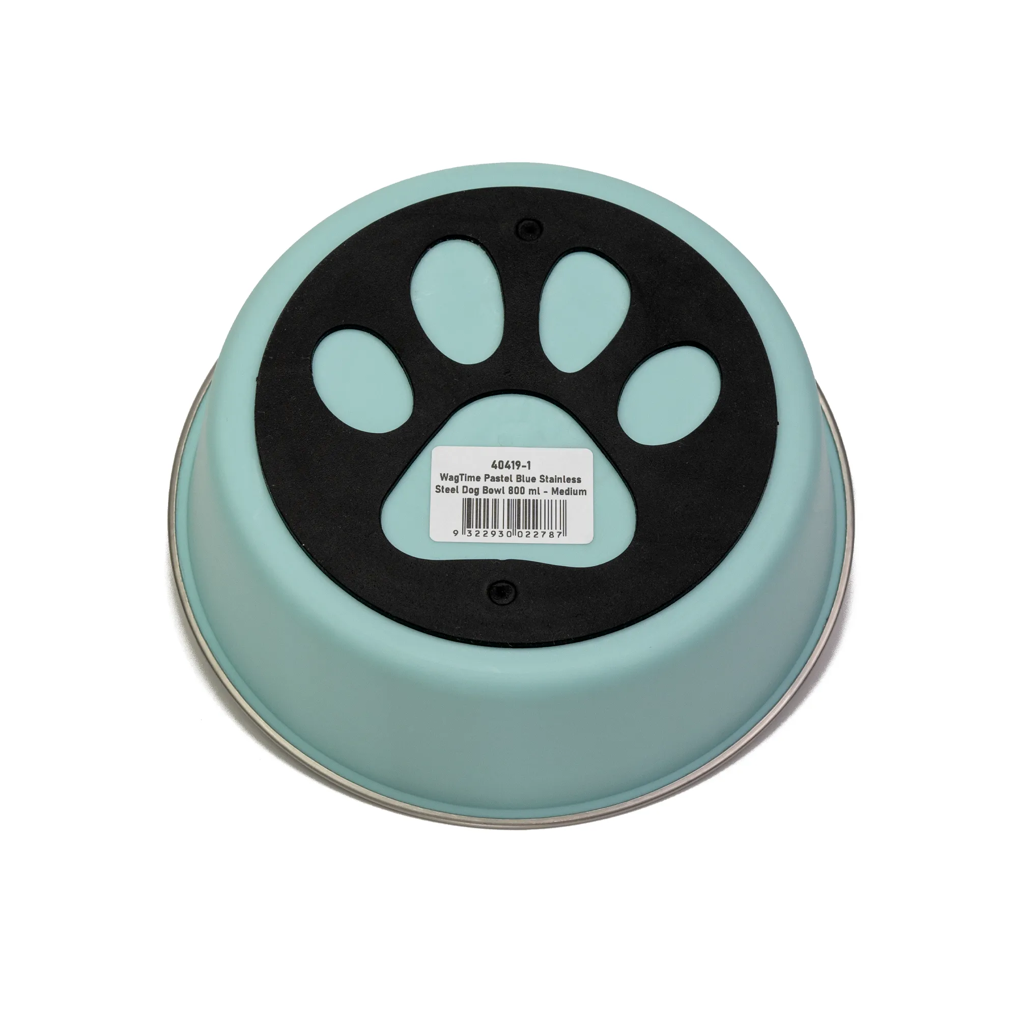 WagTime - Pastel Blue Stainless Steel Dog Bowl (Medium)