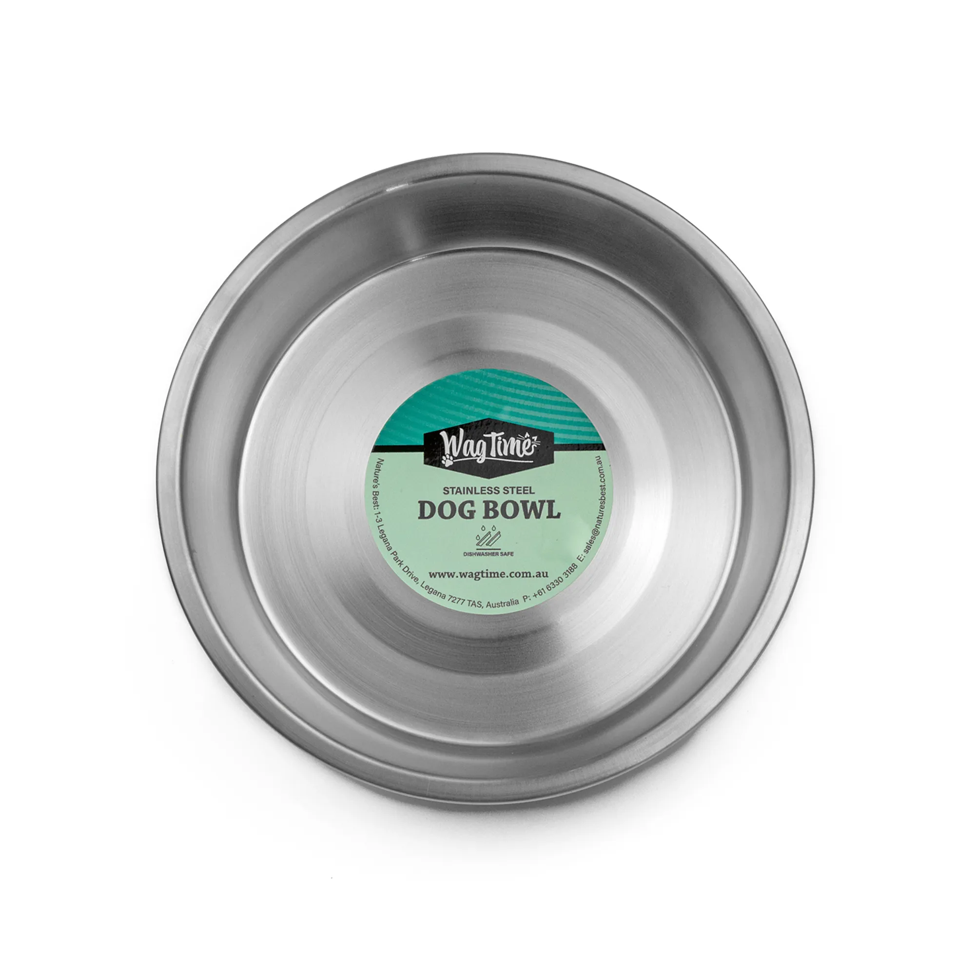 WagTime - Pastel Blue Stainless Steel Dog Bowl (Medium)