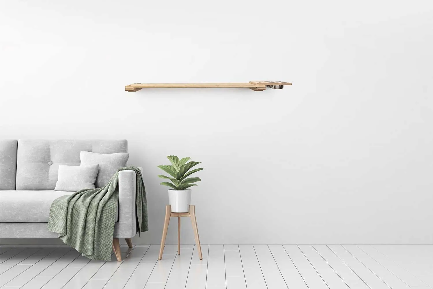 Wall-Mounted Cat Feeding Shelf - by Catastrophic Creations